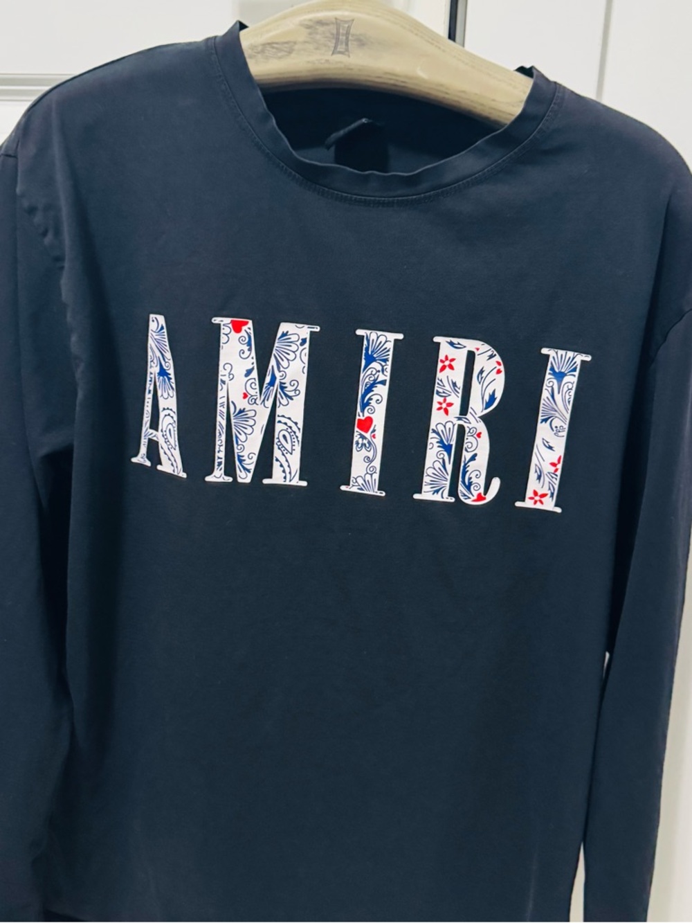 AMIRI Black Logo Tag Cotton Tee